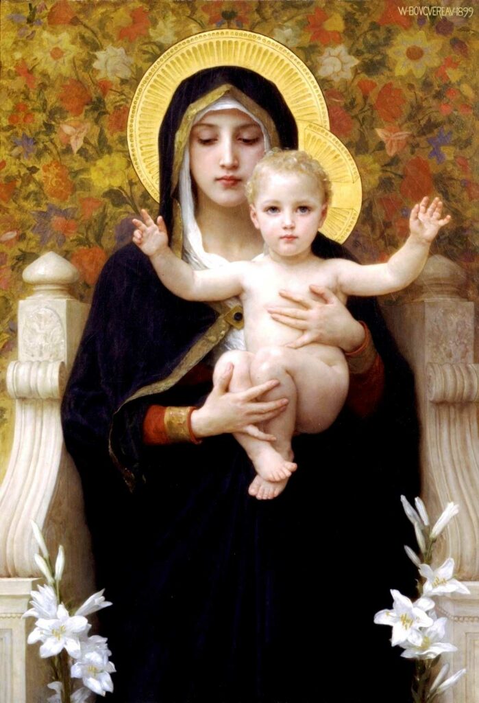 Ô Marie, notre mère, Garde-nous près de ton Fils,
Guide nos pas vers lui à travers ce temps de vacances.