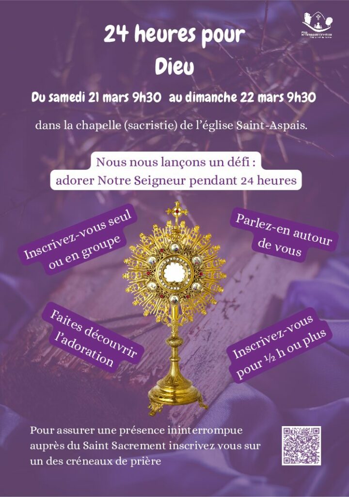 Le secteur paroissial de Melun vous invite à vivre 24 heures d’adoration du Saint-Sacrement à l’église Saint-Aspais